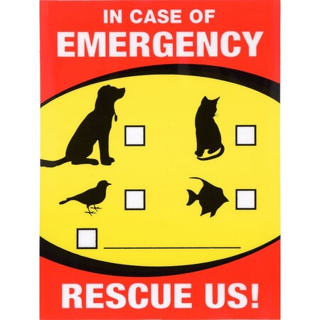 Hillman In Case of Emergency Rescue Us!, Plastic, 6 in x 4 in 843337
